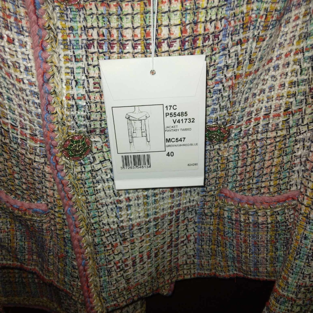 Chanel over the shoulder jacket multi colors size 40